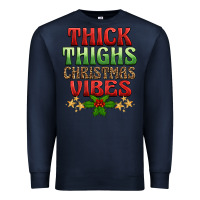 Navy thick thighs christmas vibes Premium Sweatshirt - BarkalooDesign