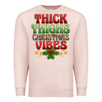 Pale Pink thick thighs christmas vibes Premium Sweatshirt - BarkalooDesign
