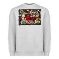 Heather Grey Happy Easter Heavyweight Sweatshirt - CowhideDigitalArt