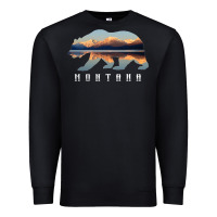 Black Montana Bear with Glacier National Park Lake Image Souvenir Premium Sweatshirt - trangStudio