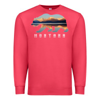 Cardinal Montana Bear with Glacier National Park Lake Image Souvenir Premium Sweatshirt - trangStudio