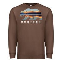 Chestnut Montana Bear with Glacier National Park Lake Image Souvenir Premium Sweatshirt - trangStudio