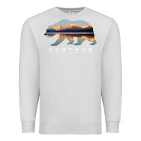 Dove Grey Montana Bear with Glacier National Park Lake Image Souvenir Premium Sweatshirt - trangStudio