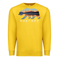 Lemon Montana Bear with Glacier National Park Lake Image Souvenir Premium Sweatshirt - trangStudio
