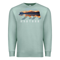 Seafoam Montana Bear with Glacier National Park Lake Image Souvenir Premium Sweatshirt - trangStudio