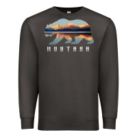 Smoke Montana Bear with Glacier National Park Lake Image Souvenir Premium Sweatshirt - trangStudio