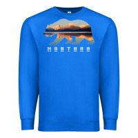 True Royal Montana Bear with Glacier National Park Lake Image Souvenir Premium Sweatshirt - trangStudio