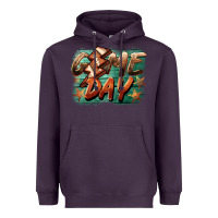 Plum game day  lightning football Heavyweight Hoodie - BarkalooDesign