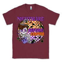 Burgundy Nightmare before the coffee halloween Classic Tee - NancyCooperArtShop