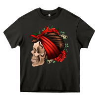 Asphalt bandana and roses skull Heavy Core Tee - Jasminsmagicworld