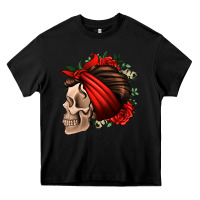 Black bandana and roses skull Heavy Core Tee - Jasminsmagicworld