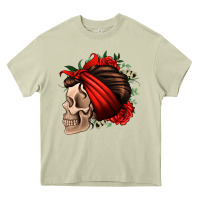 Mossy bandana and roses skull Heavy Core Tee - Jasminsmagicworld