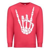 Cardinal halloween skeleton hand horns rock n roll music lover tank top Premium Sweatshirt - trangStudio