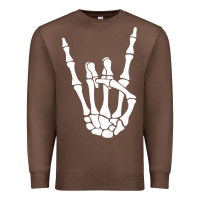 Chestnut halloween skeleton hand horns rock n roll music lover tank top Premium Sweatshirt - trangStudio