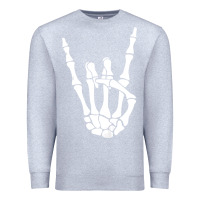 Heather Grey halloween skeleton hand horns rock n roll music lover tank top Premium Sweatshirt - trangStudio