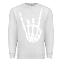 Oatmeal Heather halloween skeleton hand horns rock n roll music lover tank top Premium Sweatshirt - trangStudio