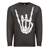 Smoke halloween skeleton hand horns rock n roll music lover tank top Premium Sweatshirt - trangStudio