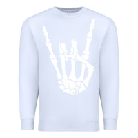 White halloween skeleton hand horns rock n roll music lover tank top Premium Sweatshirt - trangStudio