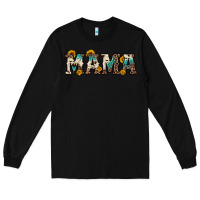 Black mama sunflower leopard Long Sleeve Tee - OliviaCreatesArt