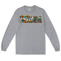 Heather Grey mama sunflower leopard Long Sleeve Tee - OliviaCreatesArt