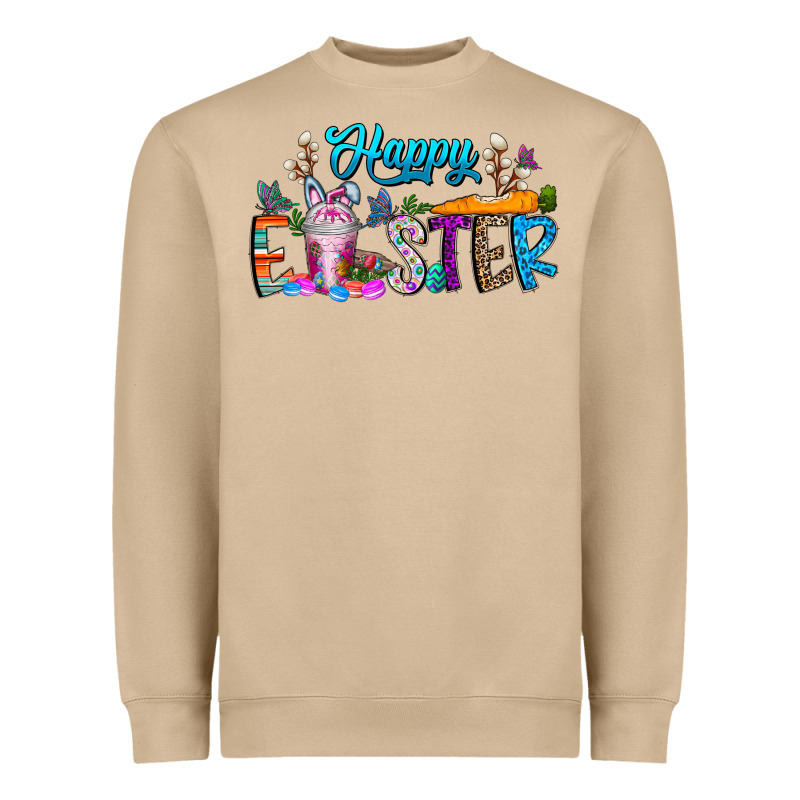 Happy Easter Coffee Heavyweight Sweatshirt by CowhideDigitalArt | Teevron