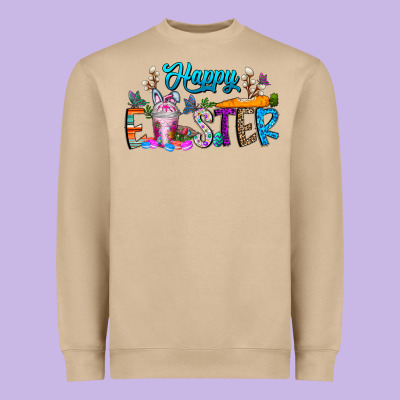 Happy Easter Coffee Heavyweight Sweatshirt Designed By Cowhidedigitalart