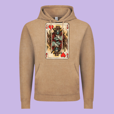 King Of Hearts Cowboy Vintage Hoodie Designed By Howdyjamesfarm