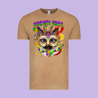 Meowdi Gras Mardi Gras Cat Vintage Tee Designed By Cowgirlartshop