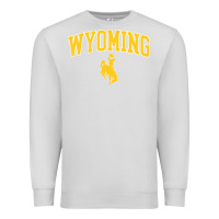 Dove Grey Kids Wyoming Cowboys Apparel Fan Favorite Brown Arch Premium Sweatshirt - trangStudio