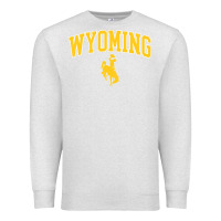 Oatmeal Heather Kids Wyoming Cowboys Apparel Fan Favorite Brown Arch Premium Sweatshirt - trangStudio