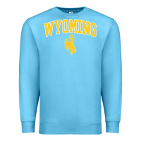Ocean Blue Kids Wyoming Cowboys Apparel Fan Favorite Brown Arch Premium Sweatshirt - trangStudio