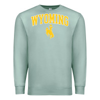 Seafoam Kids Wyoming Cowboys Apparel Fan Favorite Brown Arch Premium Sweatshirt - trangStudio