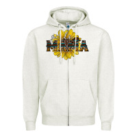 Oatmeal Heather girls mama sunflower Zipper Hoodie - RacoonDesign