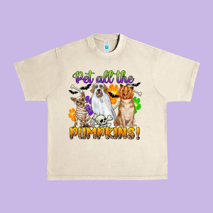 Pet All The Pumpkins Urban Heavy Tee Designed By Cowgirlartshop