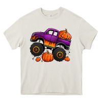 Cream halloween jack o lantern monster truck Heavy Core Tee - Jasminsmagicworld