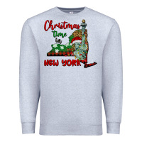 Heather Grey christmas time in new york Premium Sweatshirt - BarkalooDesign
