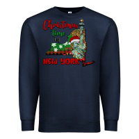 Navy christmas time in new york Premium Sweatshirt - BarkalooDesign