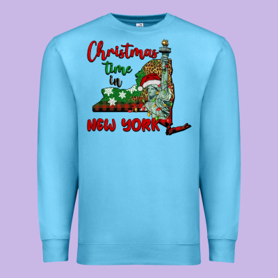 Christmas Time In New York Premium Sweatshirt Designed By Barkaloodesign