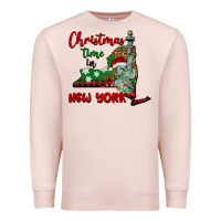 Pale Pink christmas time in new york Premium Sweatshirt - BarkalooDesign