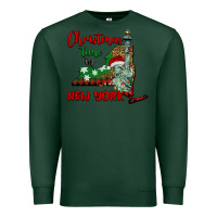 Sports Green christmas time in new york Premium Sweatshirt - BarkalooDesign