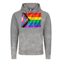 Cloud Rock Pride flag background Vintage Hoodie - CowGirlArtShop