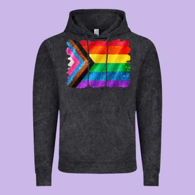 Pride Flag Background Vintage Hoodie Designed By Cowgirlartshop