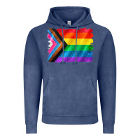 Vintage Denim Pride flag background Vintage Hoodie - CowGirlArtShop
