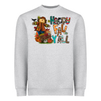 Heather Grey happy fall y all Heavyweight Sweatshirt - CowhideDigitalArt