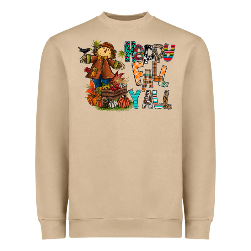 Happy Fall Y All Heavyweight Sweatshirt by CowhideDigitalArt | Teevron