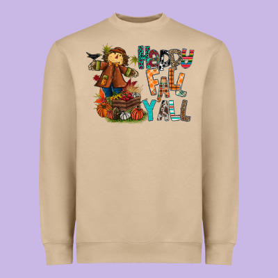 Happy Fall Y All Heavyweight Sweatshirt Designed By Cowhidedigitalart