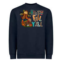 Navy happy fall y all Heavyweight Sweatshirt - CowhideDigitalArt