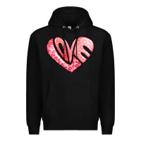 Black heart shaped love valentine's day Premium Hoodie - LillyAllenDesigns