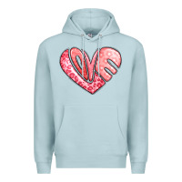 Blue Mist heart shaped love valentine's day Premium Hoodie - LillyAllenDesigns