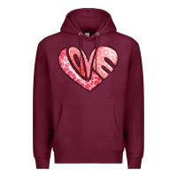 Burgundy heart shaped love valentine's day Premium Hoodie - LillyAllenDesigns
